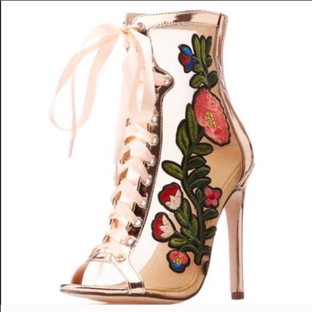 COPY - Rose Gold Floral Bootie